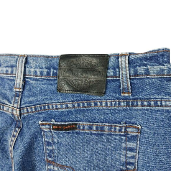 Harley Davidson Jeans Women’s 14 P Medium Wash Denim Straight Leg Biker (READ) - Picture 12 of 16